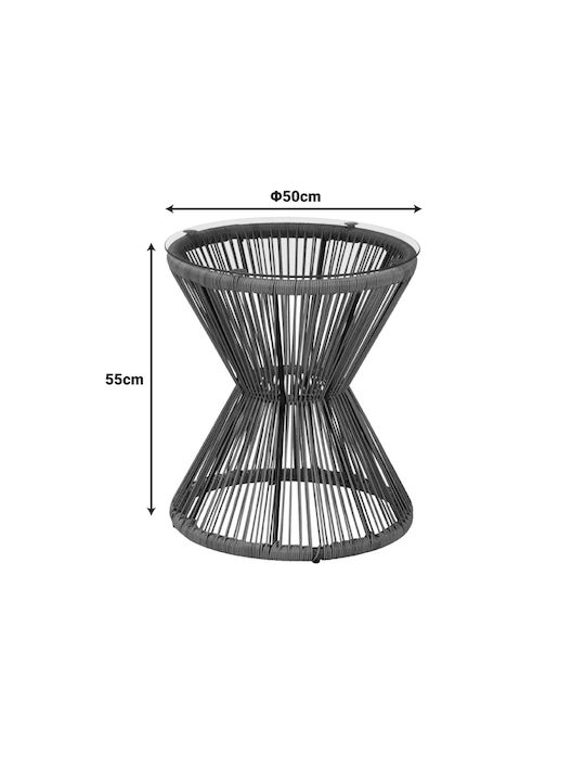 Catering Table for Small Outdoor Spaces Rattan Foldable Gray 50x50x55cm