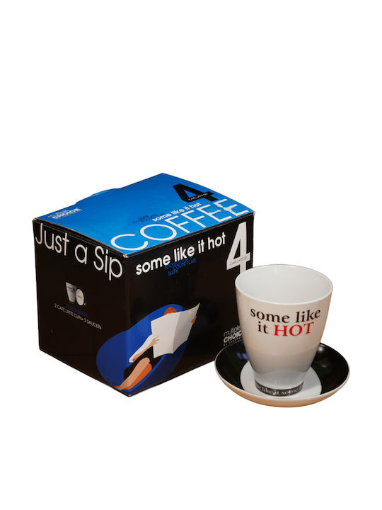keleman Set Tassen Kaffee aus Porzellan Braun 300ml 2Stück