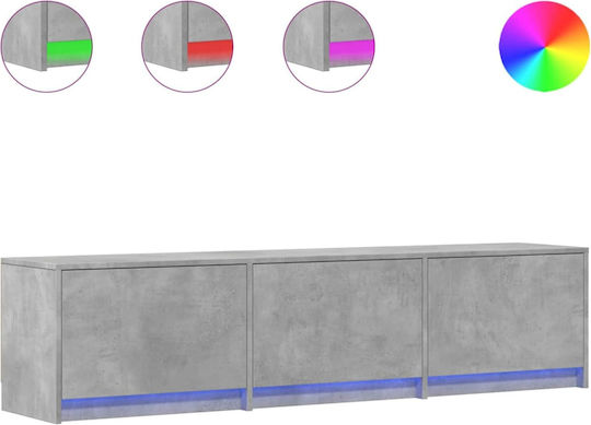 TV Stand with LED Lighting Gray 165x34x40cm