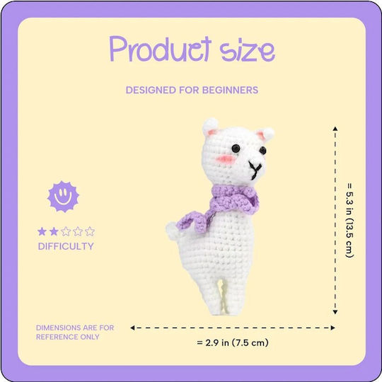 Complete Diy Crochet Set Beginners Advanced Accessories Thread Tools Instructions Included Plush Animal Model Handmade Alpaca White Purple
