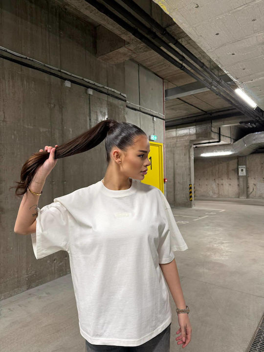 Baumwoll Weiß Damen T-Shirt