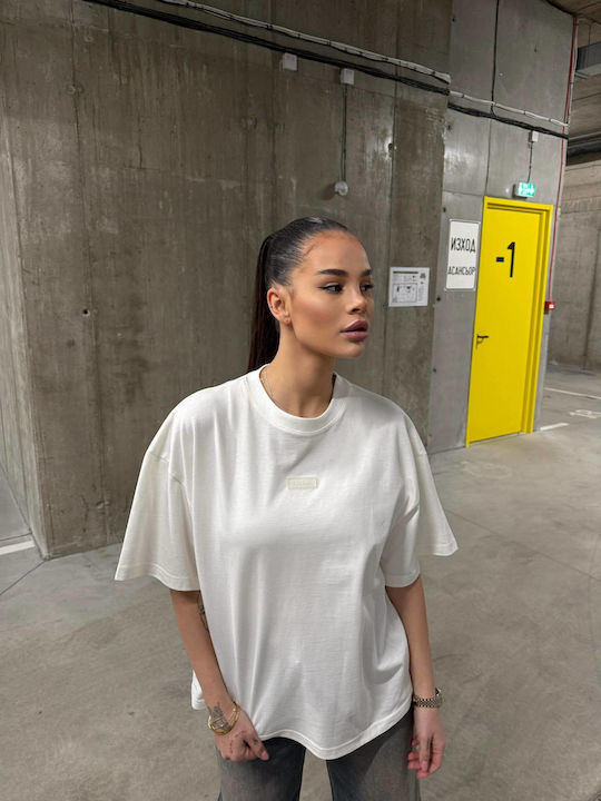 Baumwoll Weiß Damen T-Shirt