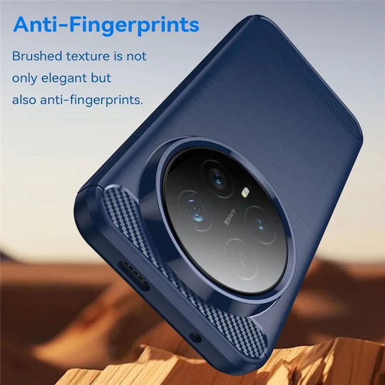 Techsuit Carbon Umschlag Rückseite Silikon Blau (Honor Magic8 Pro)