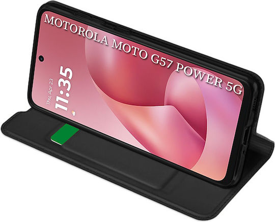 Techsuit Magskin Buch Silikon Schwarze Handyhülle für Motorola Moto G57 Power, Motorola Moto G67 Power