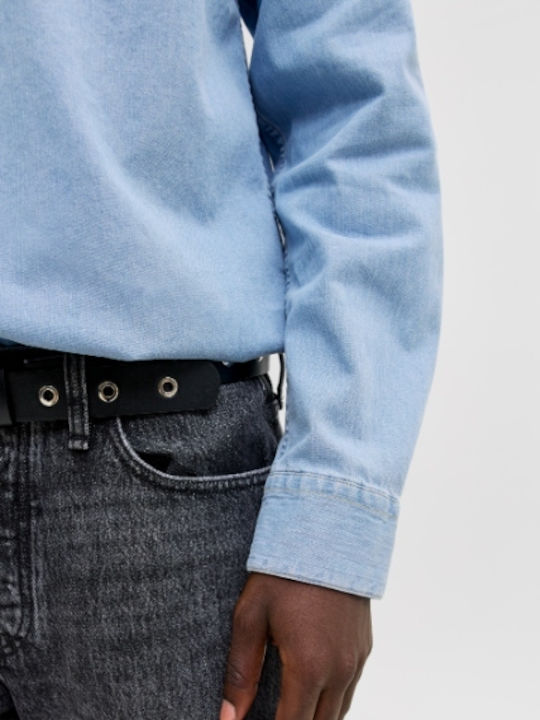 Long-sleeved Denim Shirt Light Blue