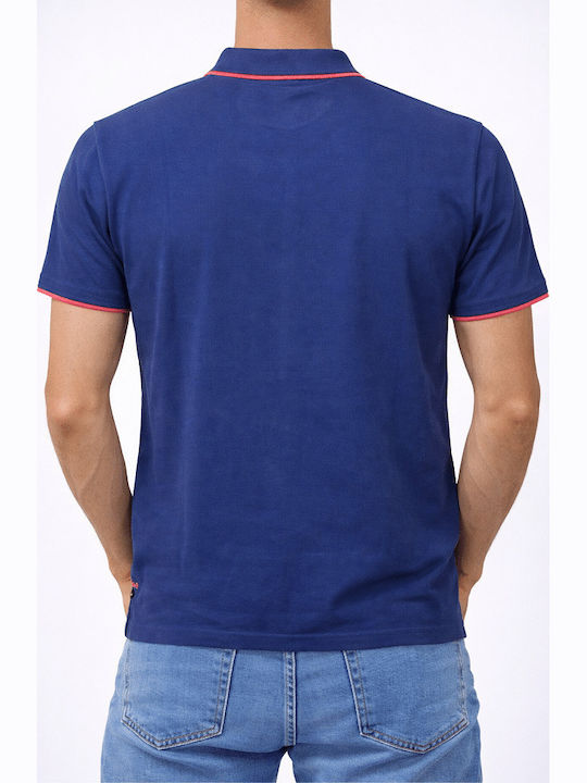 Polo Short Sleeve Blouse Purple - Blue