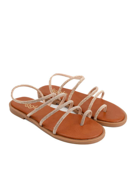 Bronze Leather Sandals Special Lacing