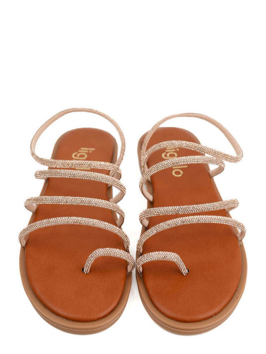 Bronze Leather Sandals Special Lacing