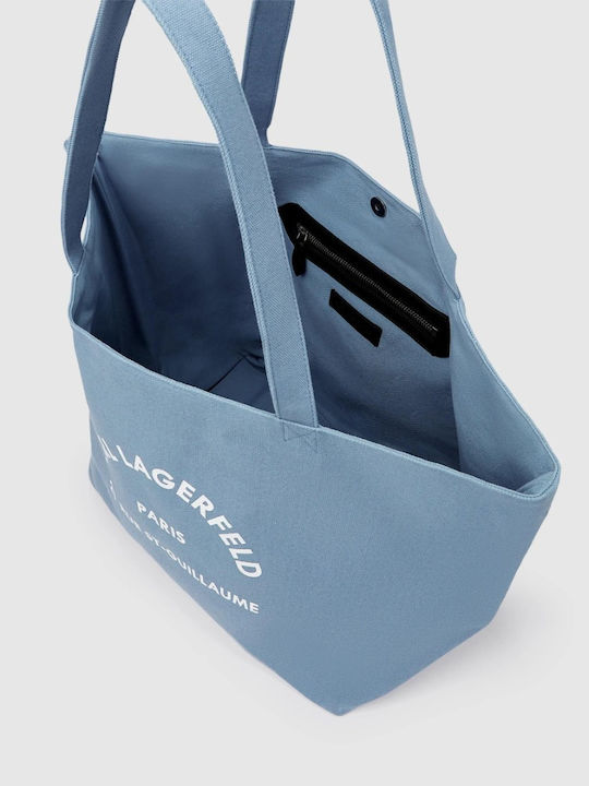 Stoff Damen Shopper Handtasche Hellblau