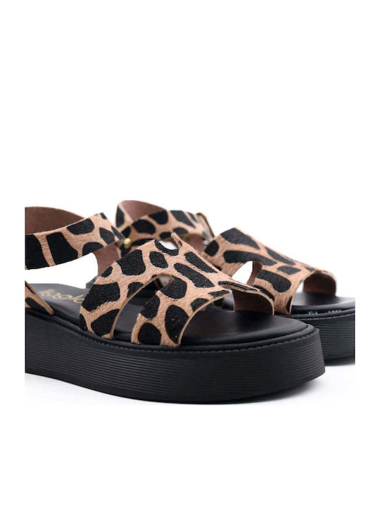 Flatforme Bej Cu Imprimeu Model Geometric Cataramă Aurie