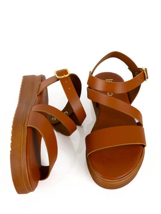 Тютюневи Кожени Flatforms Наклонена Каишка
