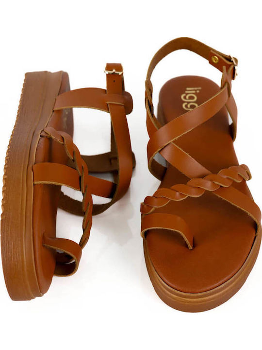 Ταμπά Δερμάτινα Flatforms Πλεκτό Μπροστινό Λουρί