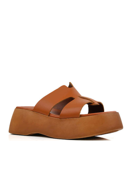 Ταμπά Flatform Παντόφλες Διπλό Δερμάτινο Λουρί