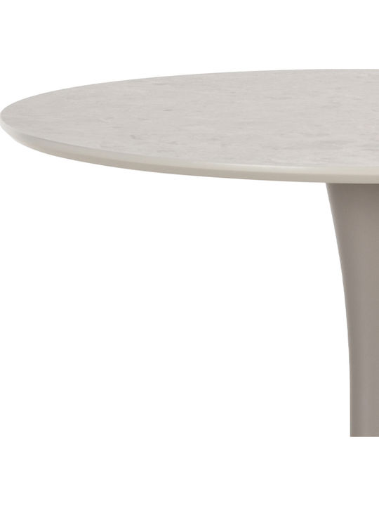 Caspian Dining Room Table Wooden With Metal Frame Gray 80x80x75cm