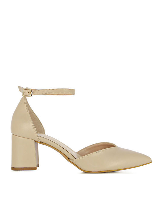 Leather Pink Medium Heels