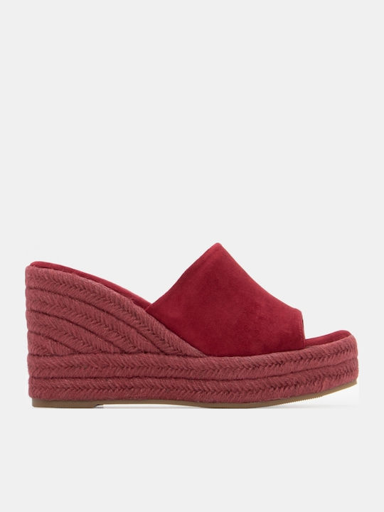 Damenplattformen im Espadrilles-Stil Burgundisch