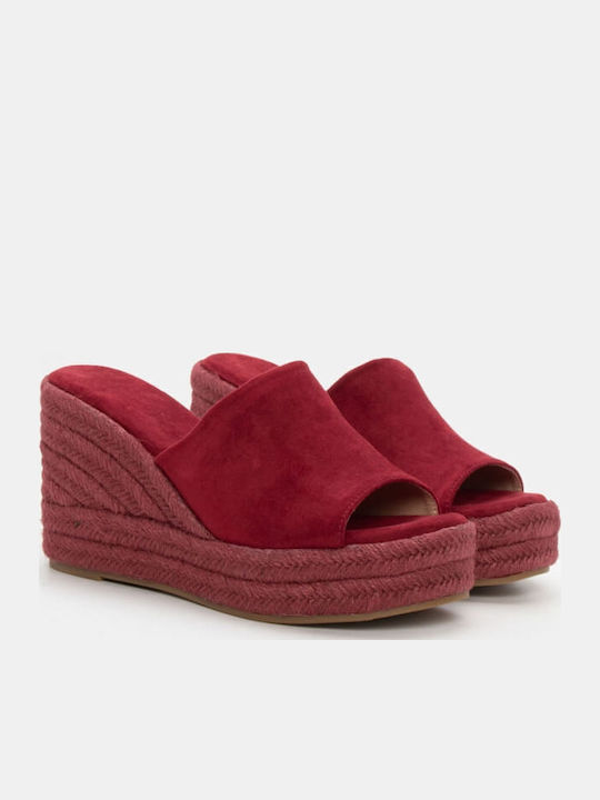 Damenplattformen im Espadrilles-Stil Burgundisch