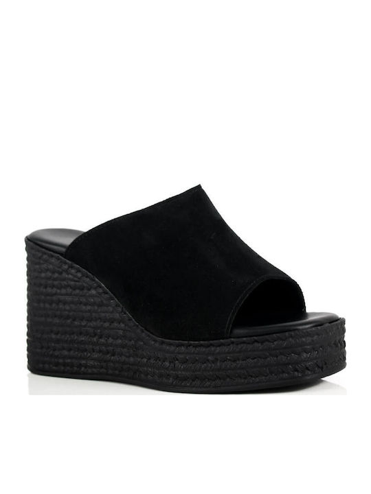 Μαύρες Mule Πλατφόρμες Made In Greece Φαρδιά Φάσα