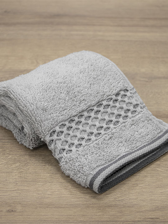 Lino Home Hand Towel Igalo 30x50cm Silver Weight 600gr/m²
