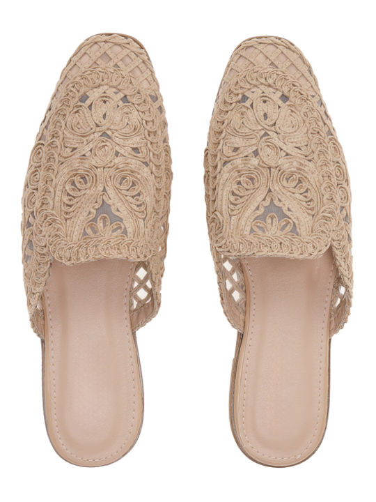 Flat Mules σε Μπεζ Χρώμα