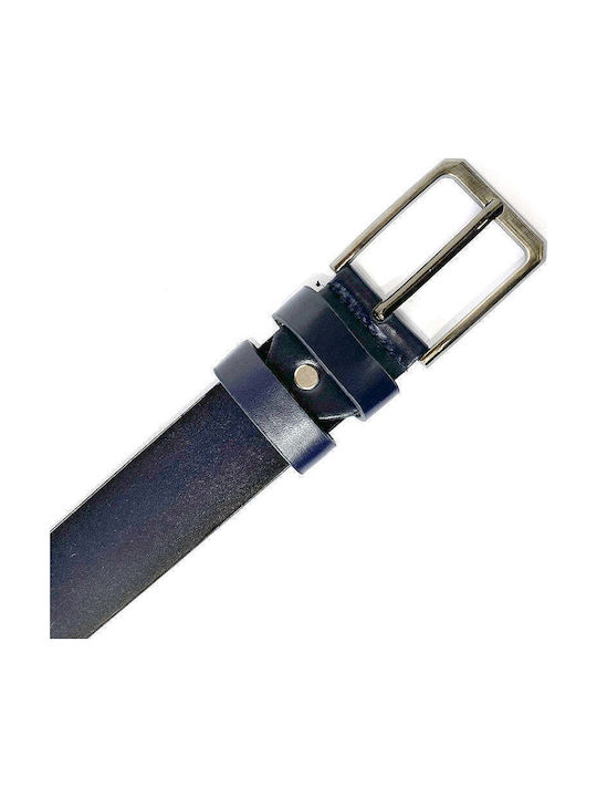 Men's Belt from Artificial Leather Blue