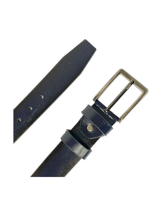 Men's Belt from Artificial Leather Blue