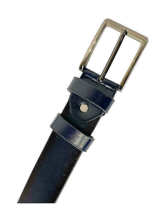 Men's Belt from Artificial Leather Blue