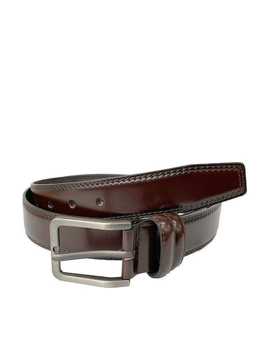 Men's Belt from Artificial Leather Brown