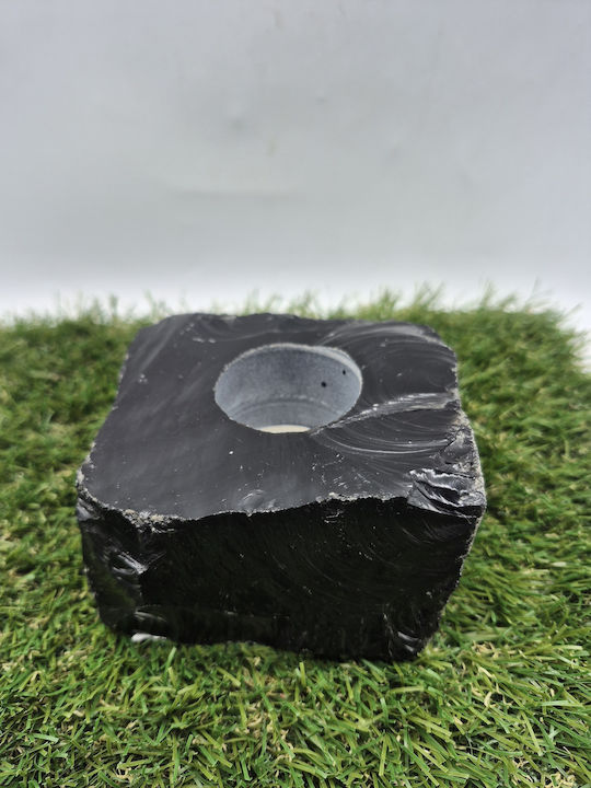 Kerzenhalter Unbearbeitetes Schwarzes Opal Basise geeignet für Teelichter Kerzenhalter Unbearbeitetes Schwarzes Opal Basise geeignet für Teelichter