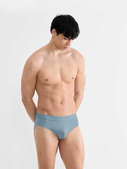 Herren Slips Sky blue/navy 2Packung
