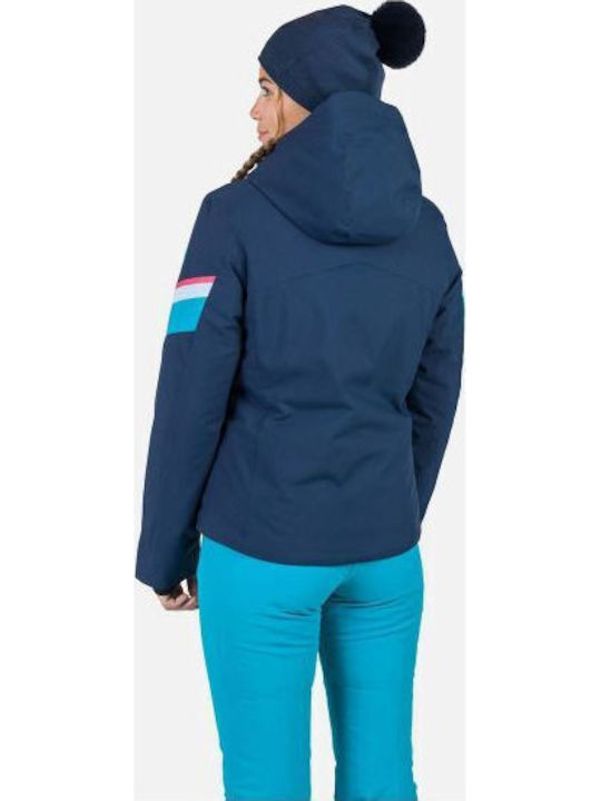 Μακρύ Γυναικείο Μπουφάν για Χειμώνα Navy Blue