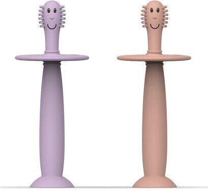 Matchstick Monkey Комплект Бебешки Четки За Зъби За 3м+ 2 Бройки Розови
