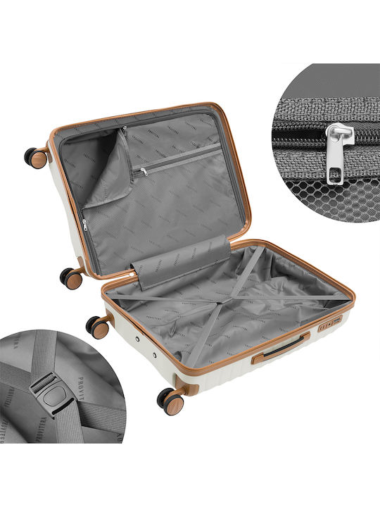 Provitera Valize de Călătorie Dure White Pearl cu 4 roți Set 4buc