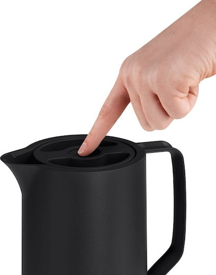 Emsa Quick Press Чаша Термос Пластмасов / Стъклен 1lt Black