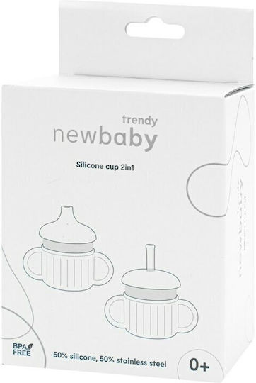 New Baby Cana de antrenament pentru bebeluși Silicon cu mânere Verde 220ml