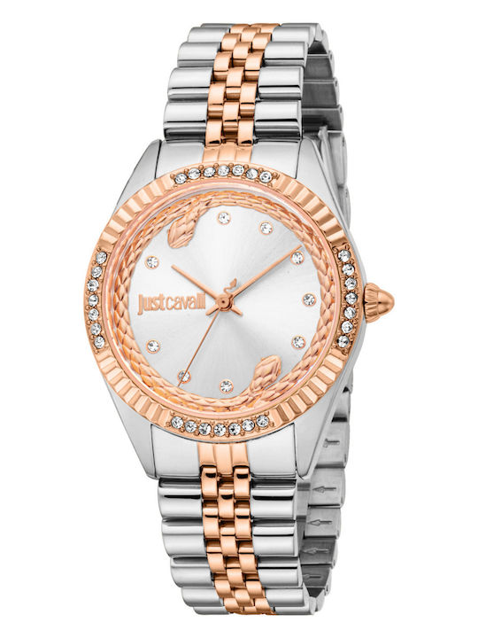 Just Cavalli Damen Uhr mit Rose Gold Metallarmband
