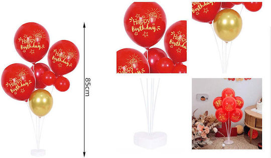 Μπαλόνι Κατασκευής Latex Jumbo Κόκκινο με Βάση Happy 85εκ.