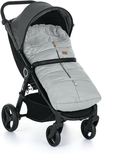 Petite & Mars Universal Sac de picioare pentru cărucior Impermeabil Gri cu căptușeală Fleece 100x48εκ.