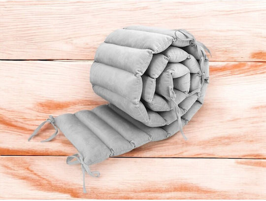 MimiNu Crib Bumpers Classic Inside Grey 28x180cm