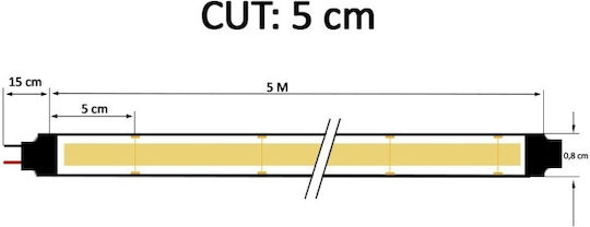 Waterproof LED Strip 24V Warm White Light 5m COB Type