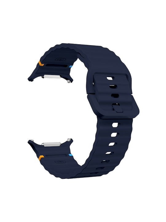 Samsung Galaxy Watch Ultra 2025 47mm Kalebol Silicone Strap Wavy Design Midnight Blue