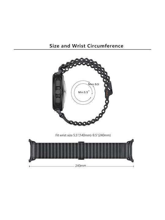Samsung Galaxy Watch Ultra 2025 47mm Kalebol Кайшка Nylon Черна Samsung Galaxy Watch Ultra 2025 47mm Kalebol Кайшка Nylon Черна