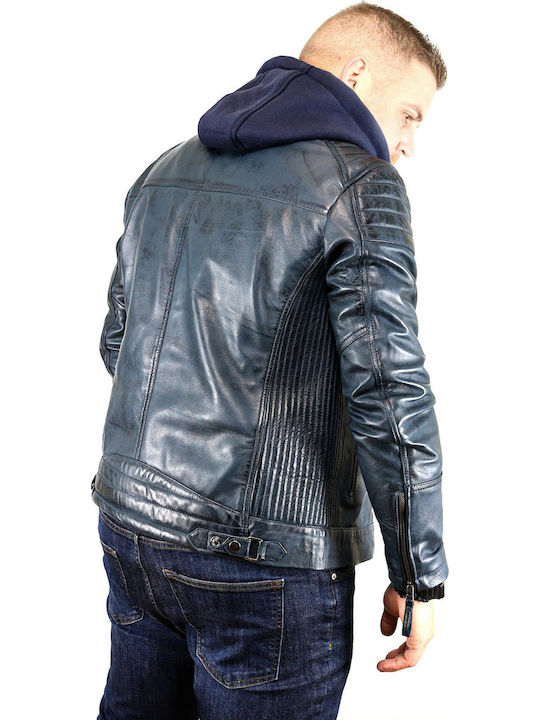 Lederjacke Dark Blue