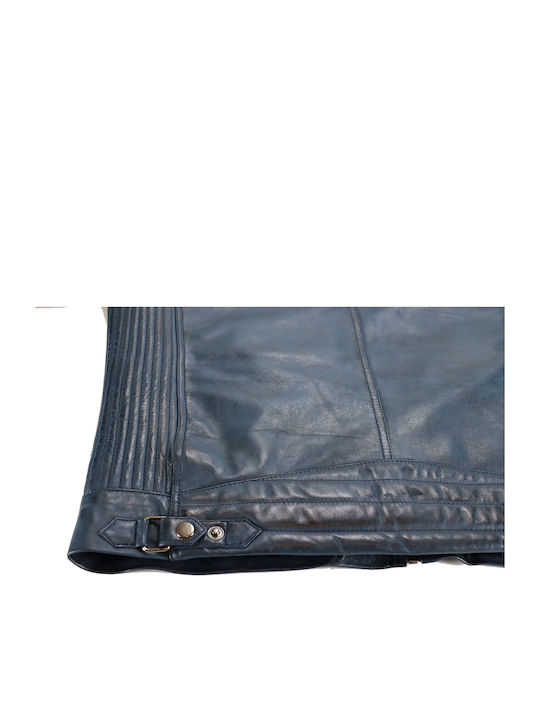 Leder Herren Jacke Dunkelblau