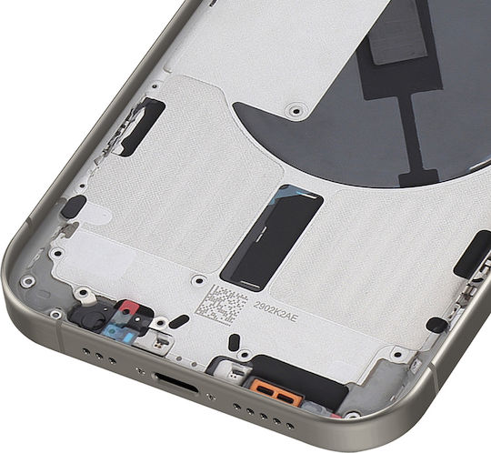 Clappio Капак За Батерия Iphone 15 Pro Предварително Монтиран Шаси Модул Magsafe Светлосив