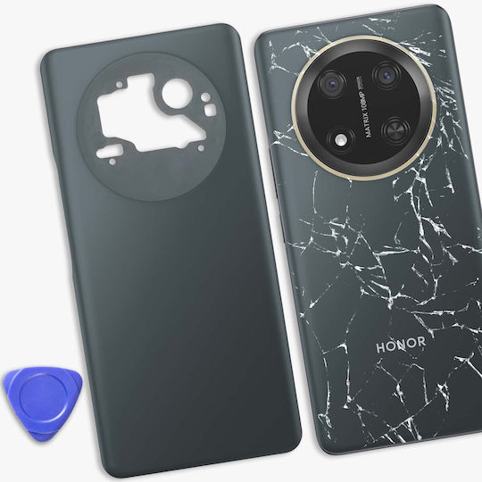 Clappio Akkuabdeckung Honor Magic 7 Lite Integrierte Klebefläche Schwarzes