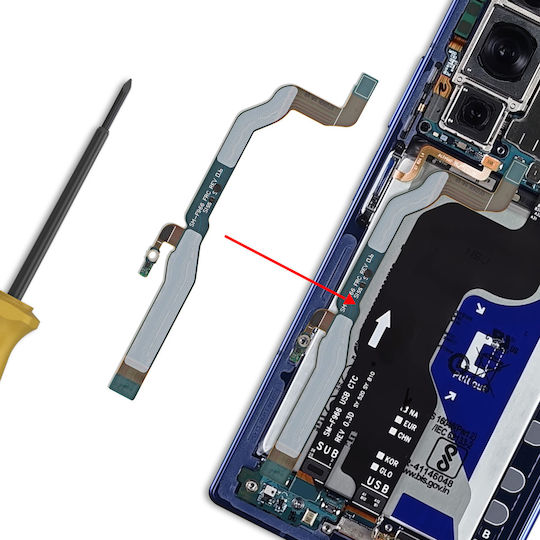Cablul Frc Flex Galaxy Z Fold 7 Placă de Bază la Conector de Încărcare Service Pack Negru