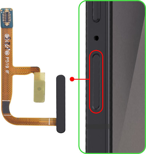 Cititor Amprentă Digitală Original Samsung Galaxy Z Flip7 Service Pack Negru