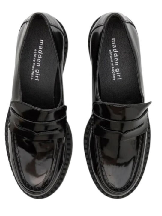 Leder Damen Mokassins in Schwarz Farbe