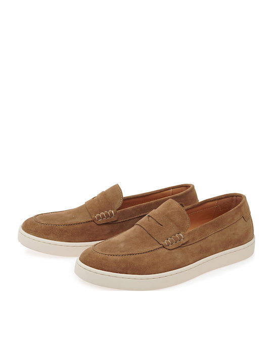Δερμάτινα Ανδρικά Loafers σε Καφέ Χρώμα